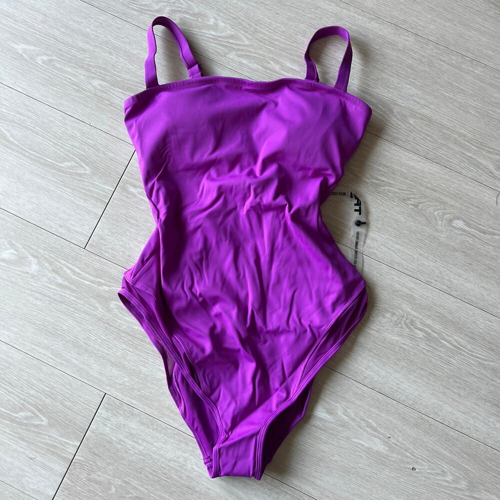 TA3 Swimsuit Squarey Mesh Contour XL Short Orchid Purple NWT